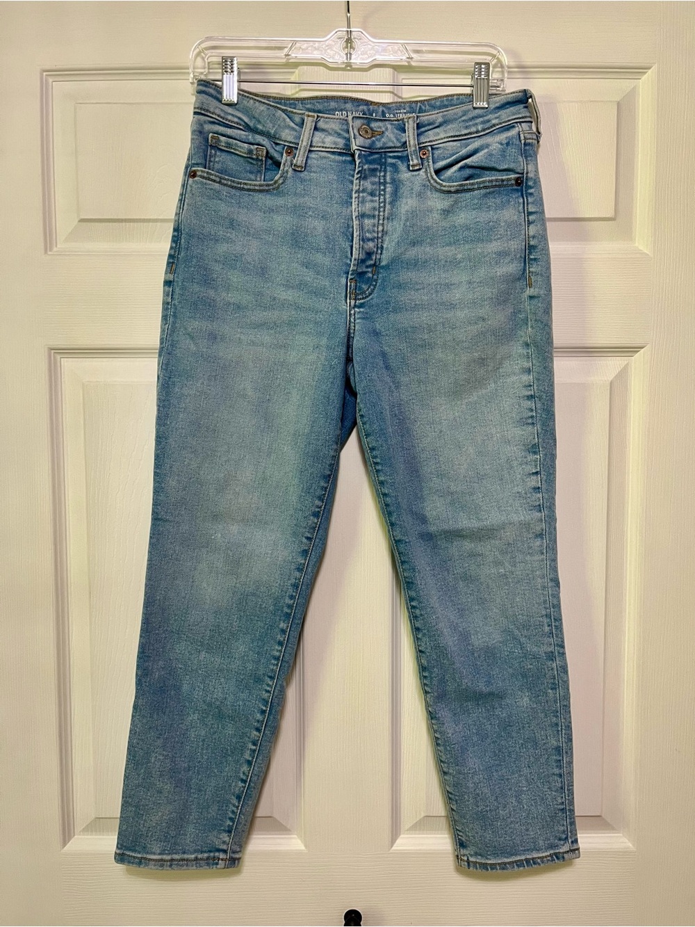 Old Navy High Rise O.G. Straight Leg Light Blue Slim Crop Jeans Size 8